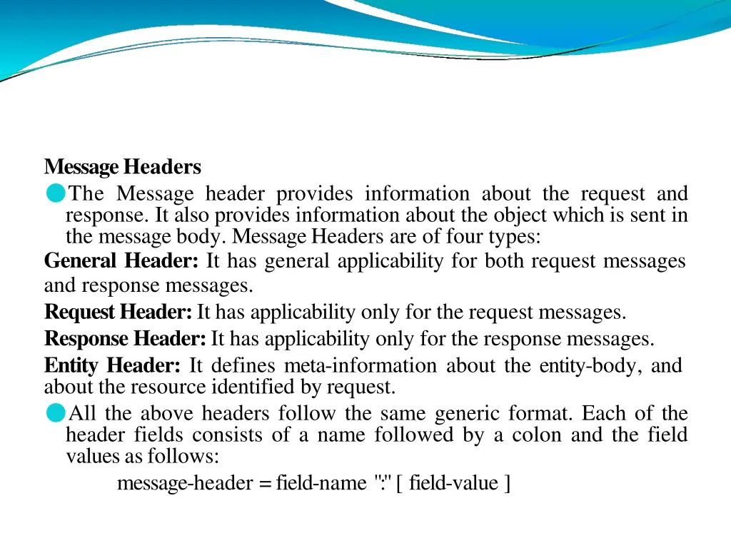 message headers the message header provides