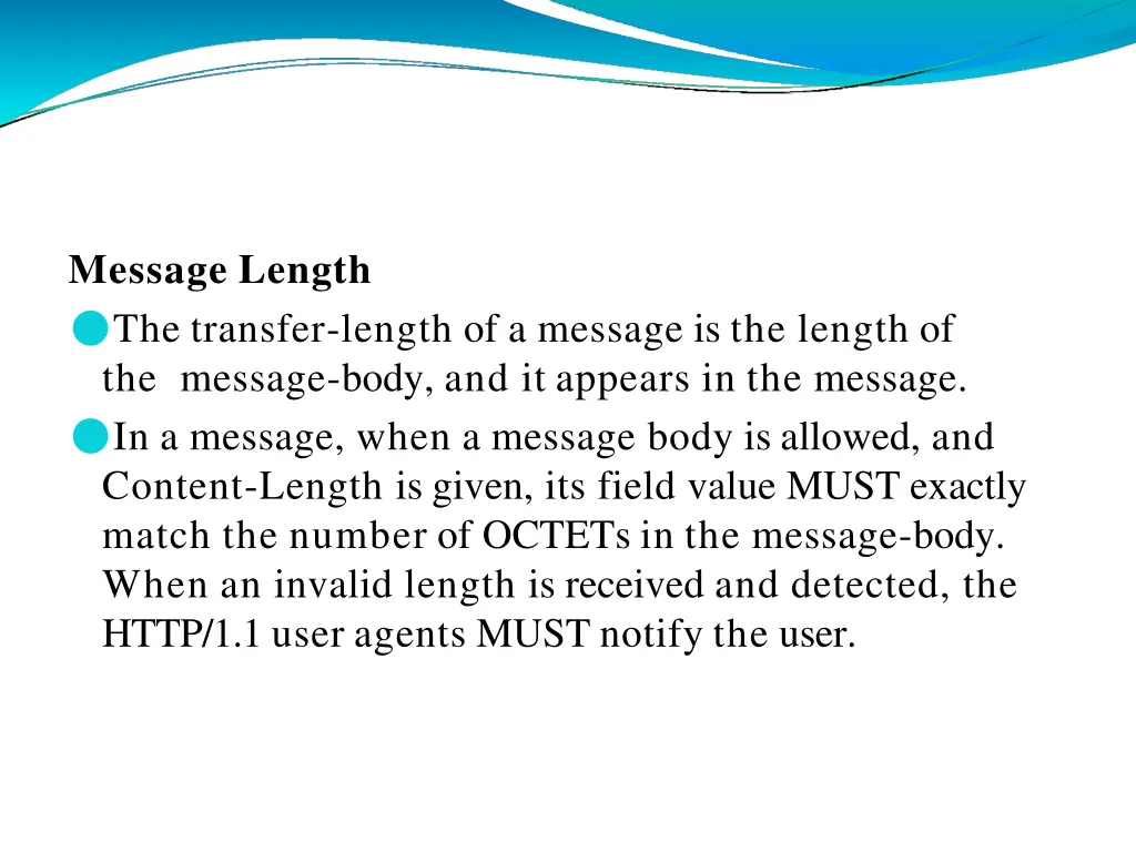 message length the transfer length of a message