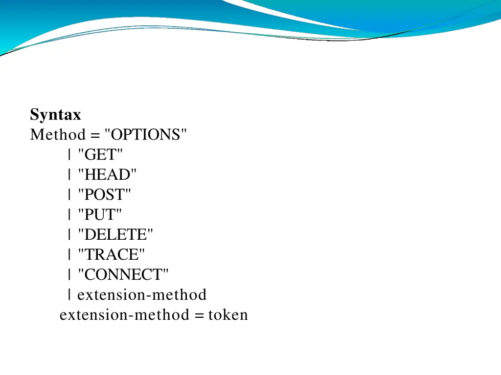 syntax method options get head post put delete