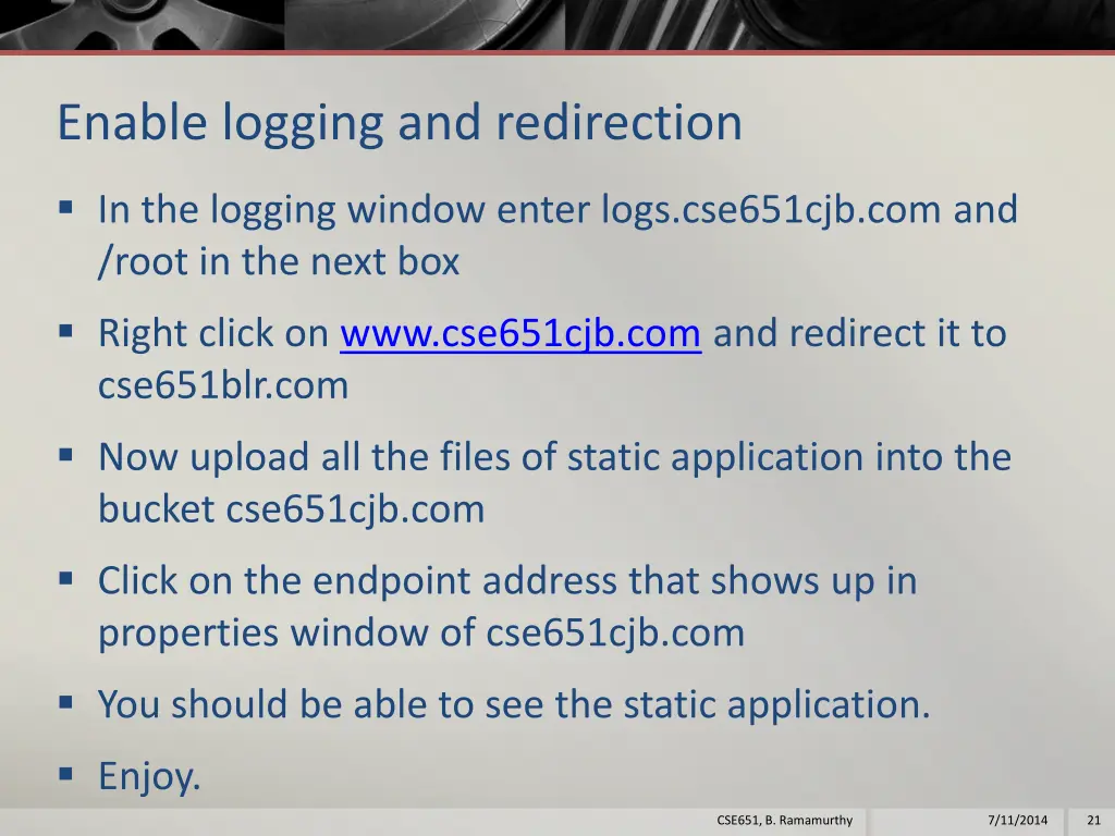 enable logging and redirection