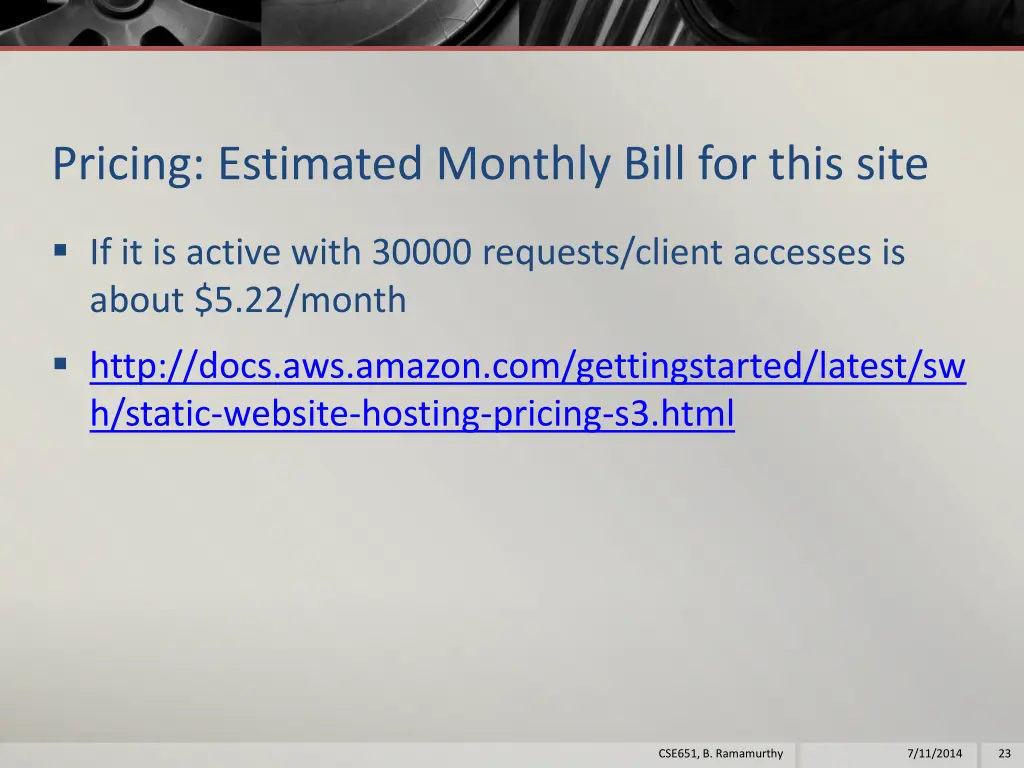 pricing estimated monthly bill for this site