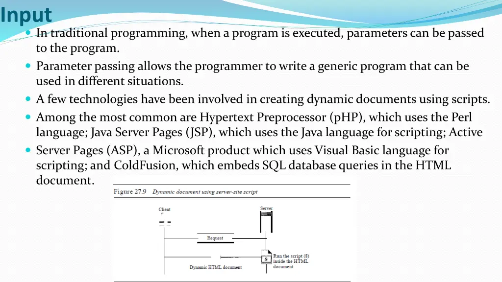 input in traditional programming when a program