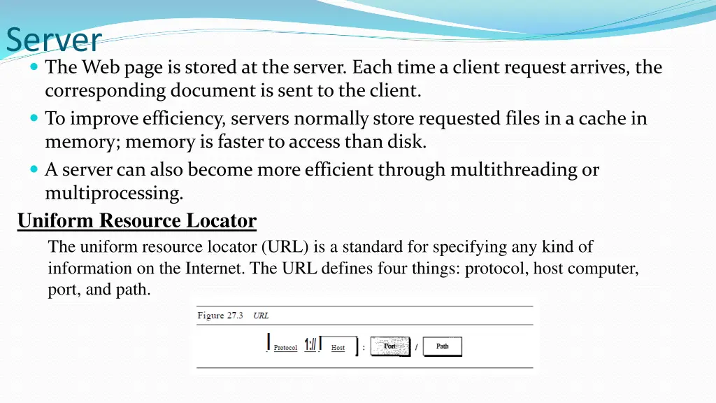 server the web page is stored at the server each