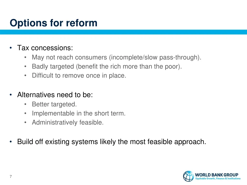 options for reform