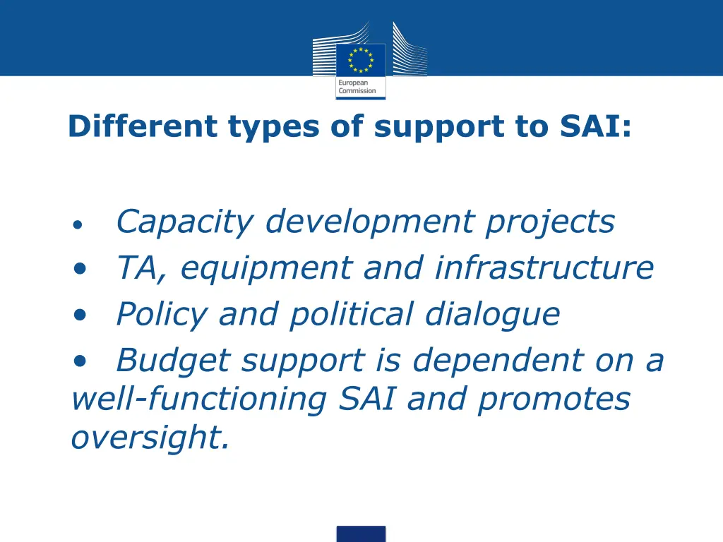 different types of support to sai