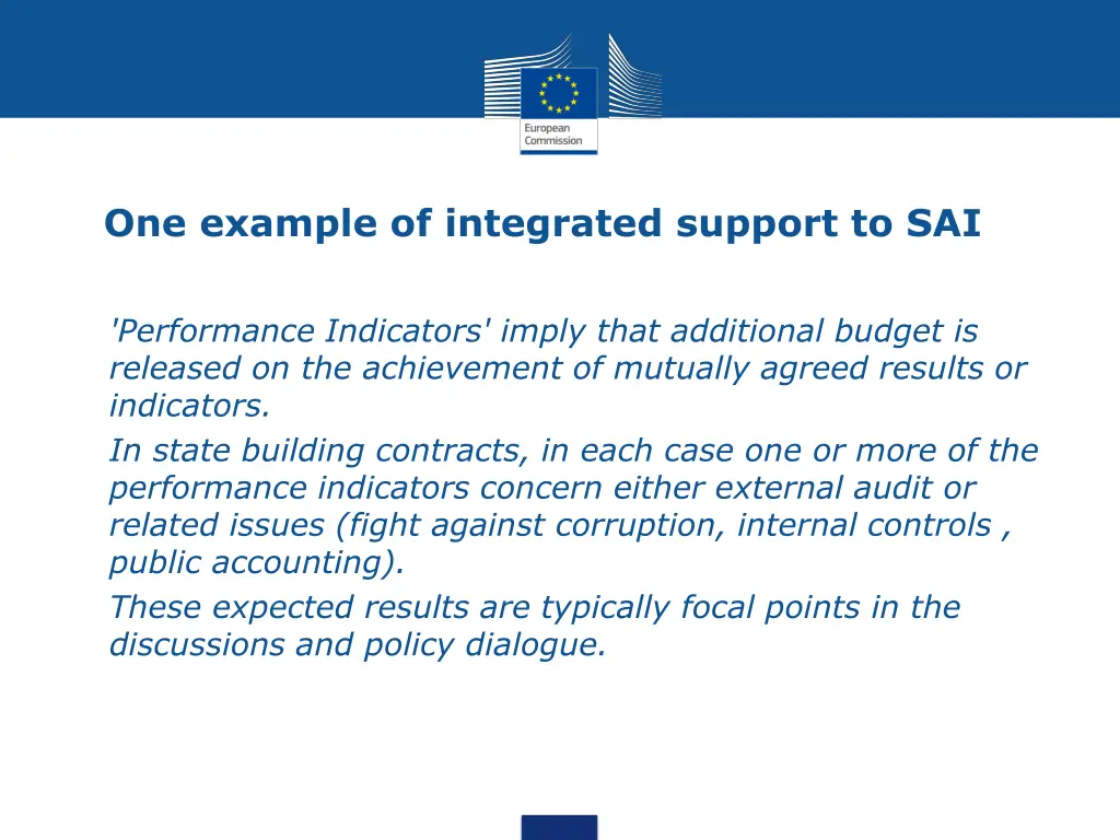 one example of integrated support to sai