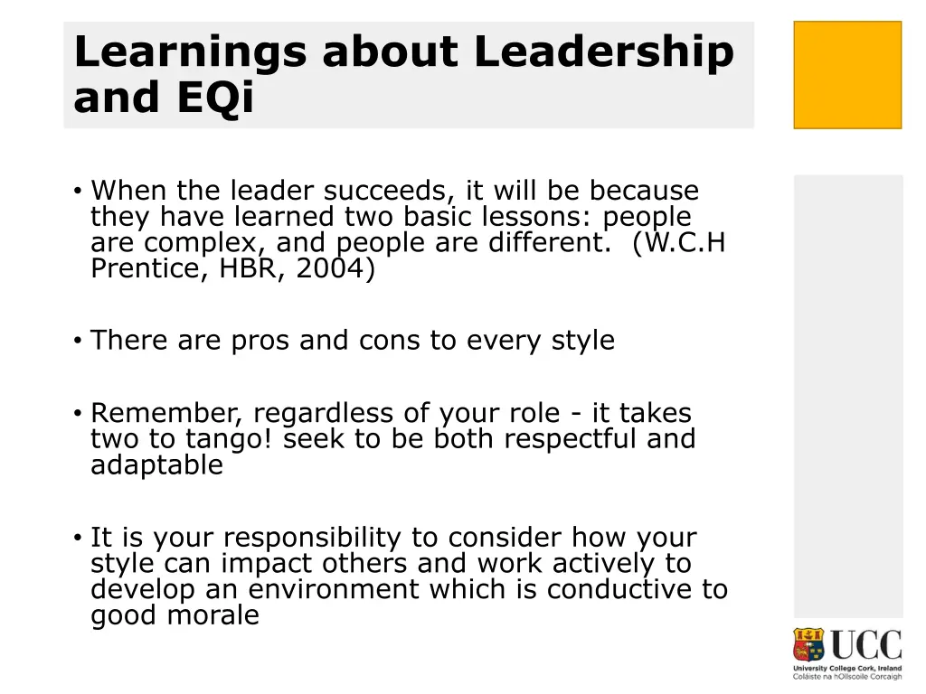 learnings about leadership and eqi