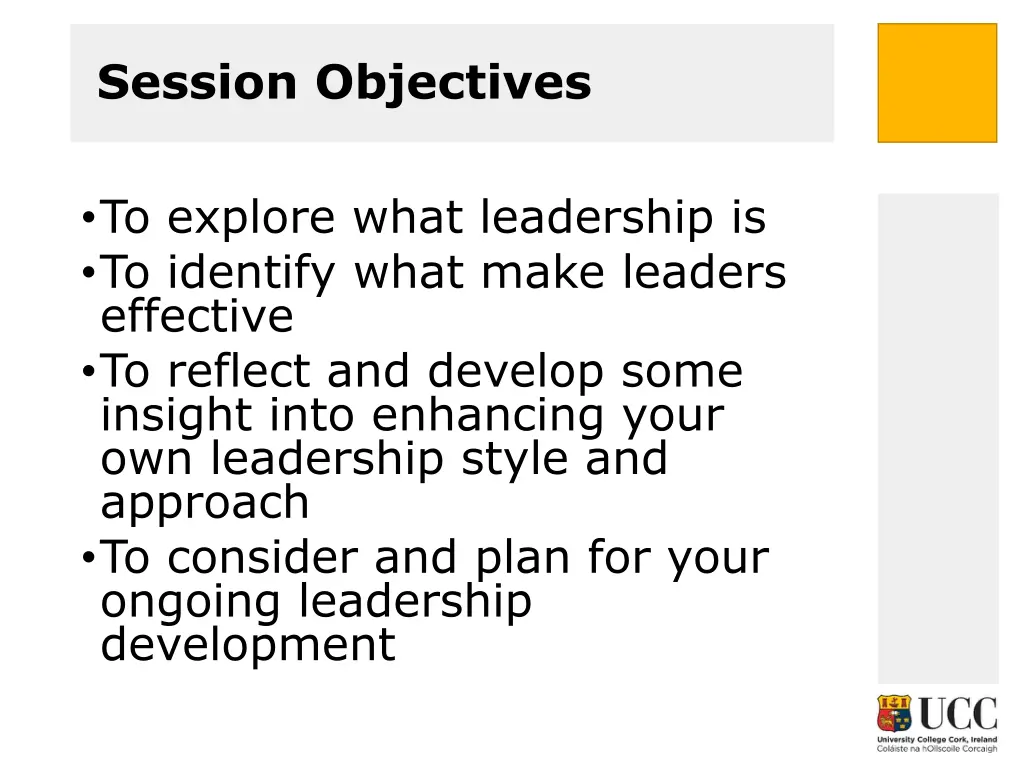 session objectives