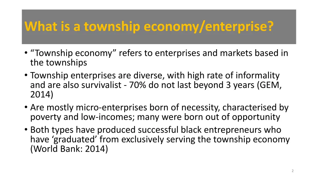 what is a township economy enterprise