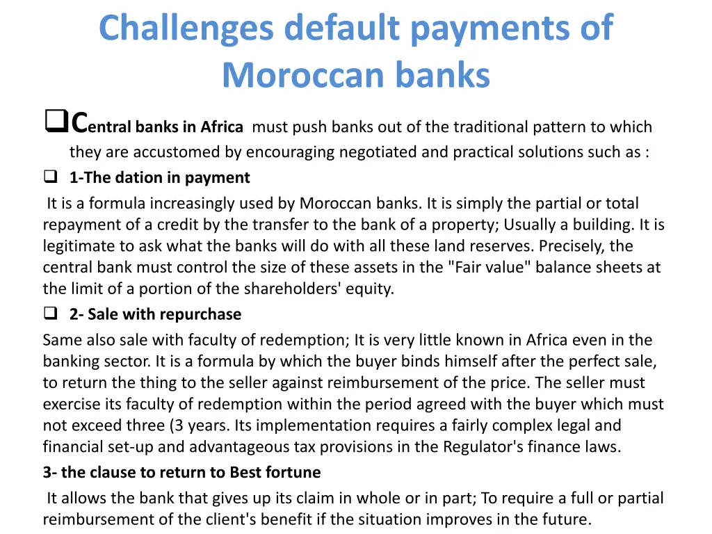 challenges default payments of moroccan banks 1