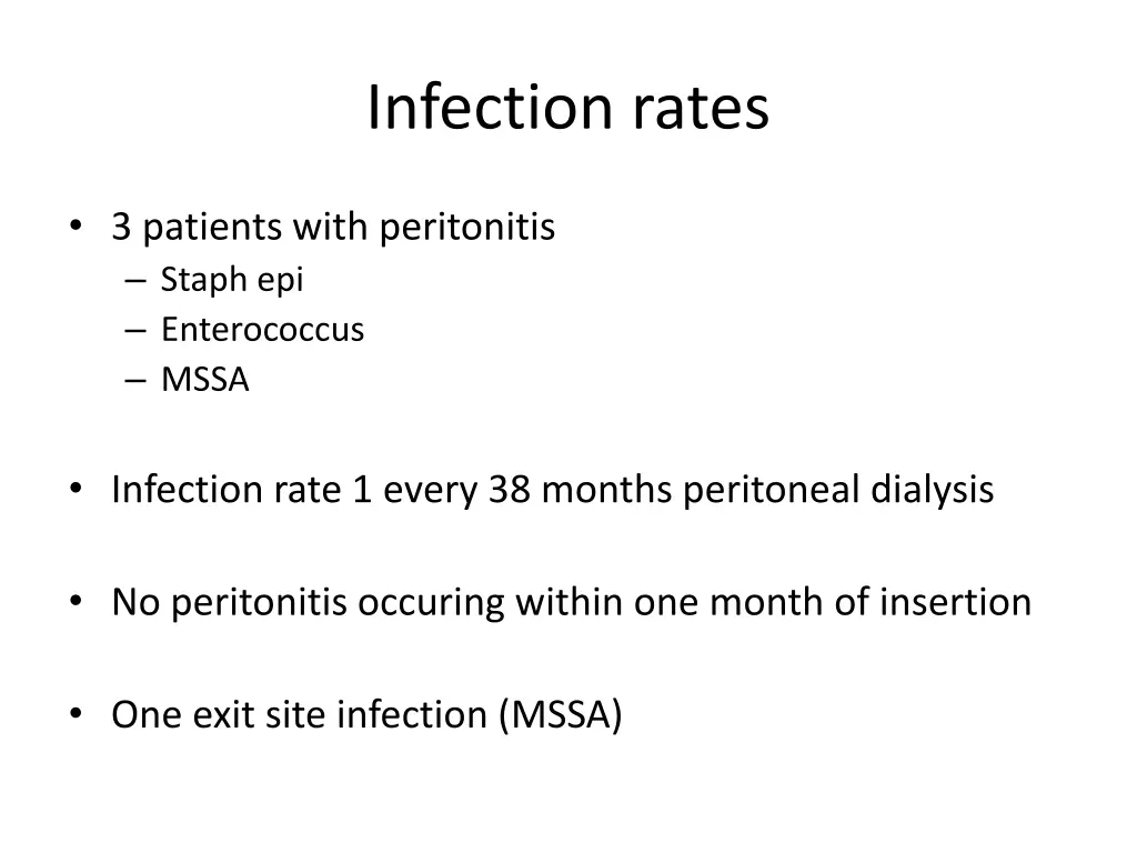 infection rates