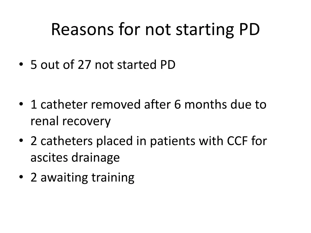 reasons for not starting pd