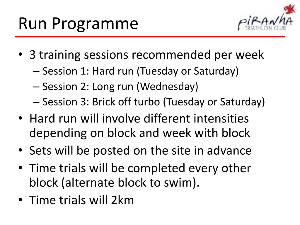 run programme