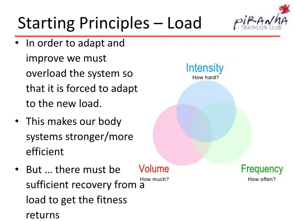 starting principles load in order to adapt