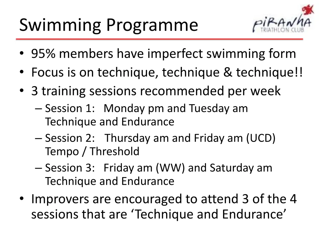 swimming programme