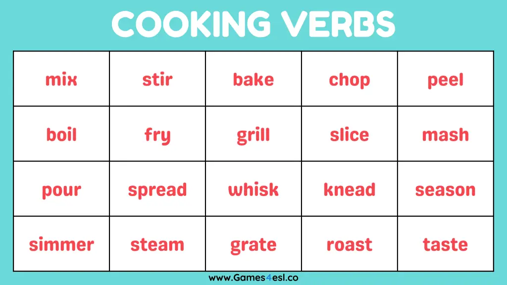 cooking verbs