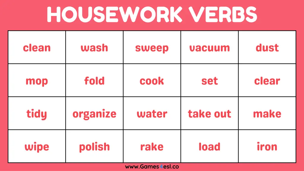 housework verbs