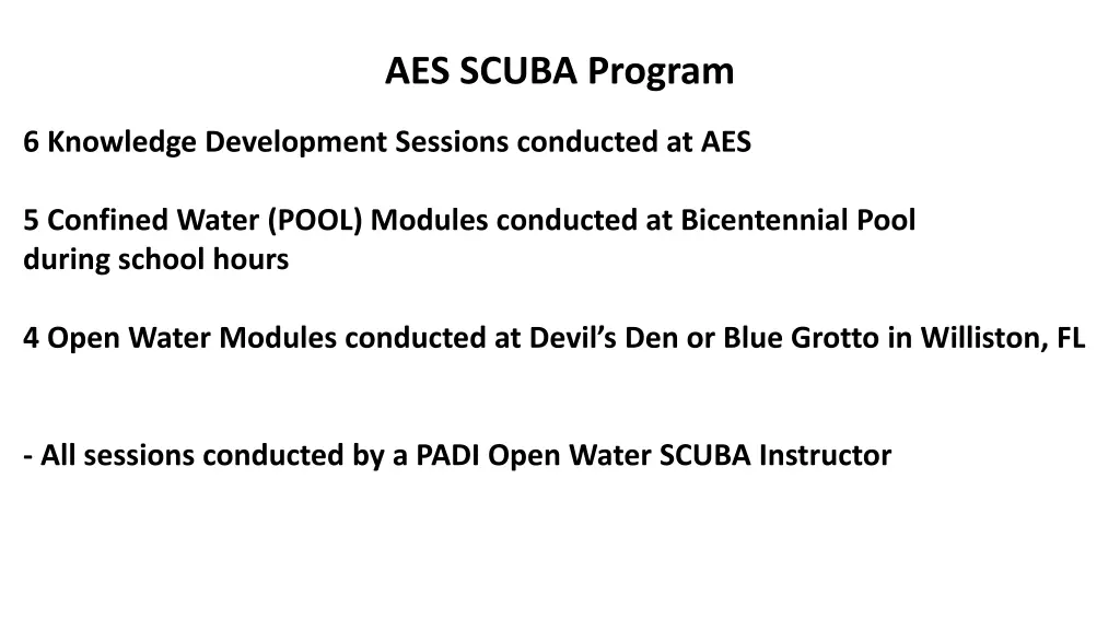 aes scuba program