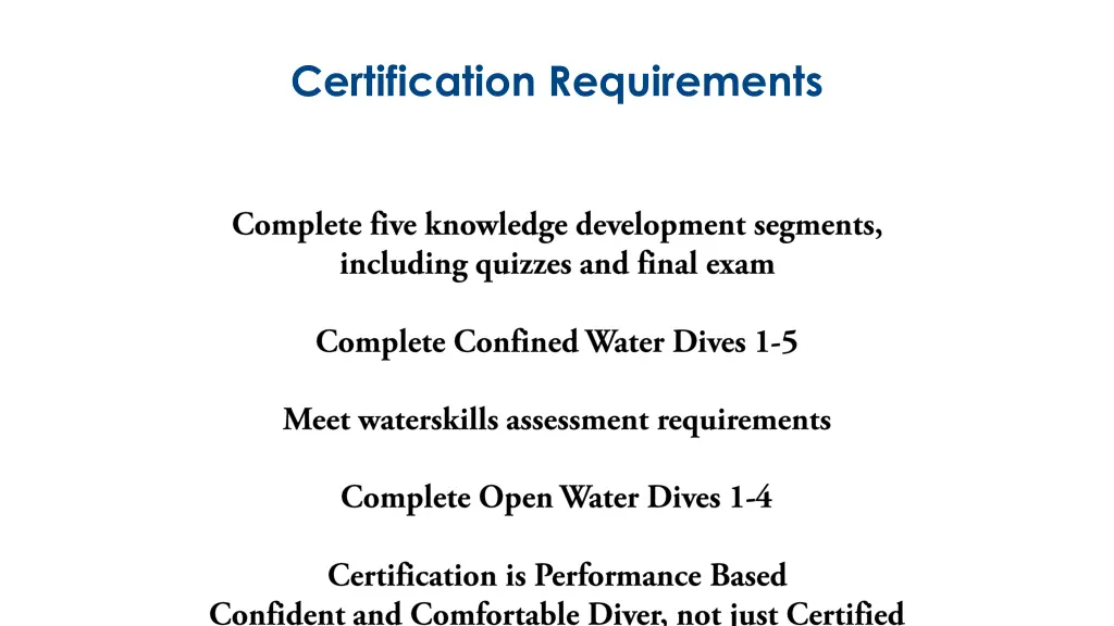 certification requirements