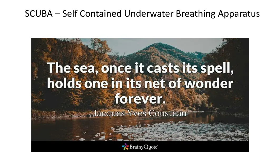 scuba self contained underwater breathing