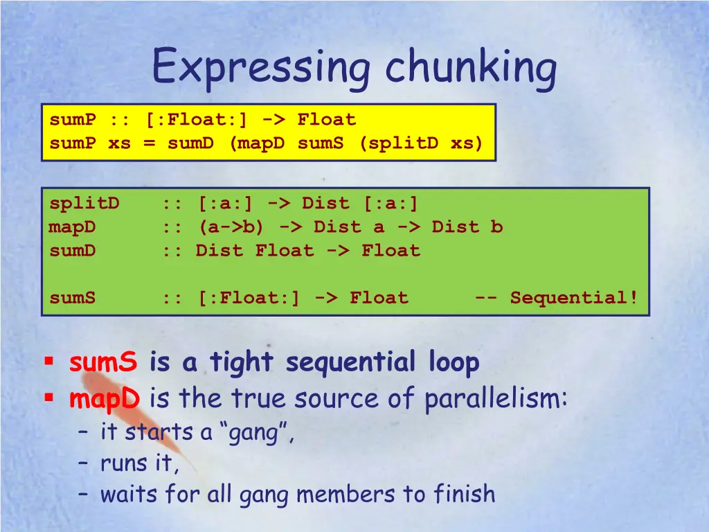 expressing chunking