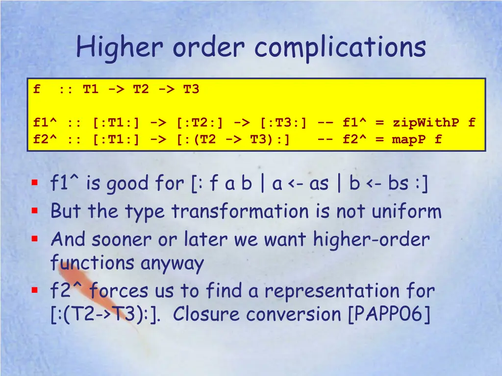 higher order complications