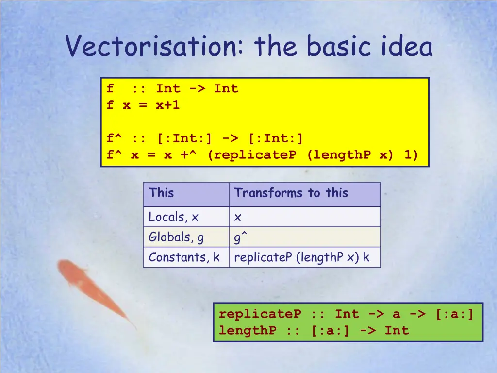 vectorisation the basic idea 1