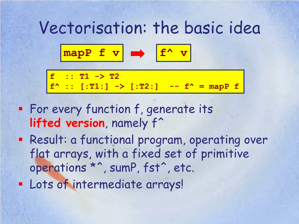 vectorisation the basic idea