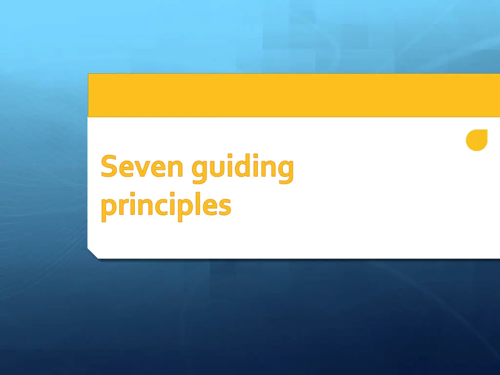 seven guiding principles