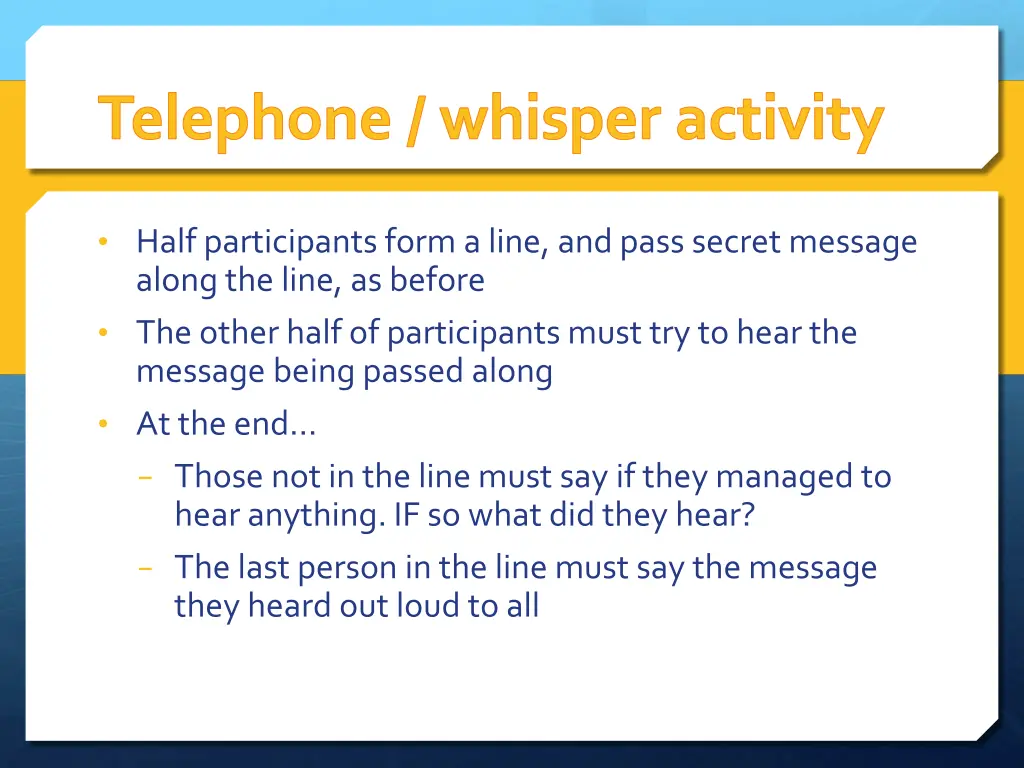 telephone whisper activity 1