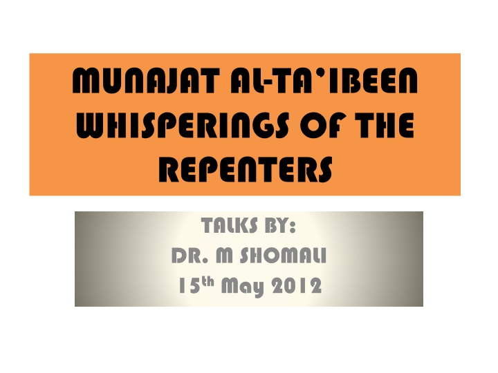 munajat al ta ibeen whisperings of the repenters