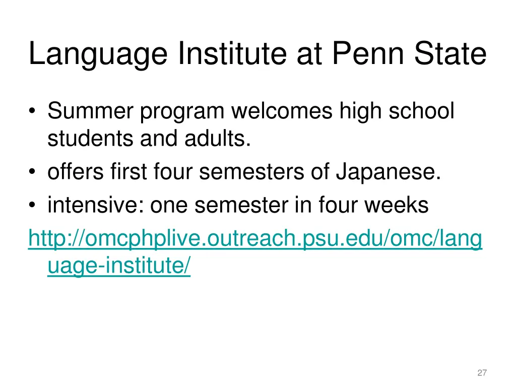 language institute at penn state