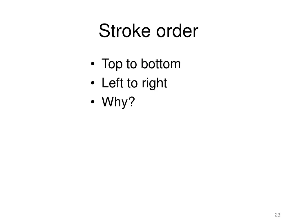 stroke order