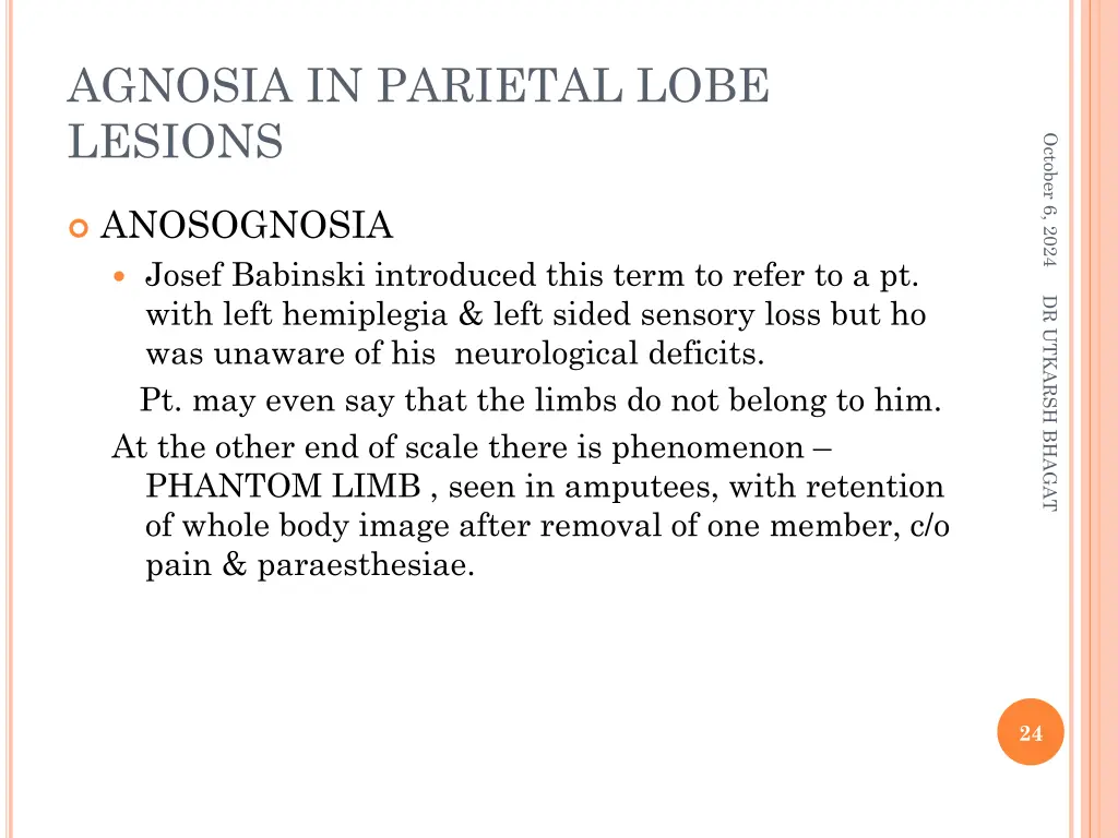 agnosia in parietal lobe lesions 3