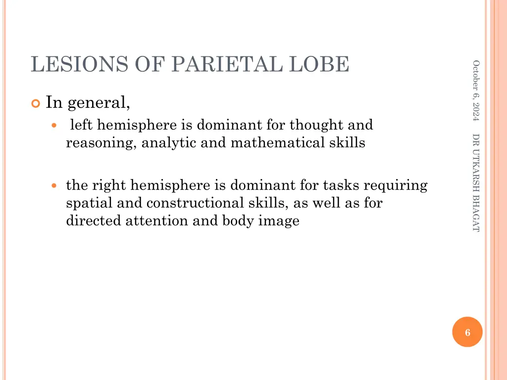 lesions of parietal lobe 1