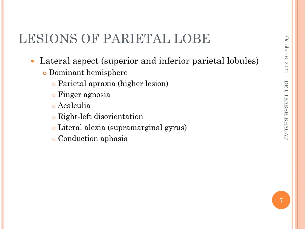 lesions of parietal lobe 2