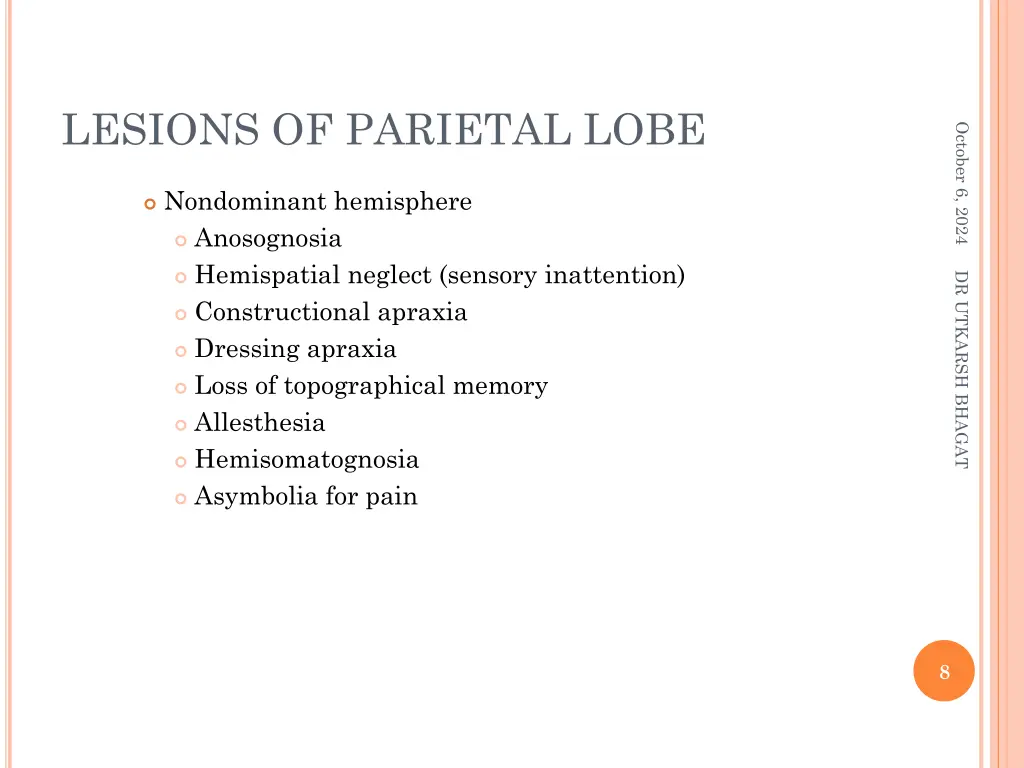 lesions of parietal lobe 3