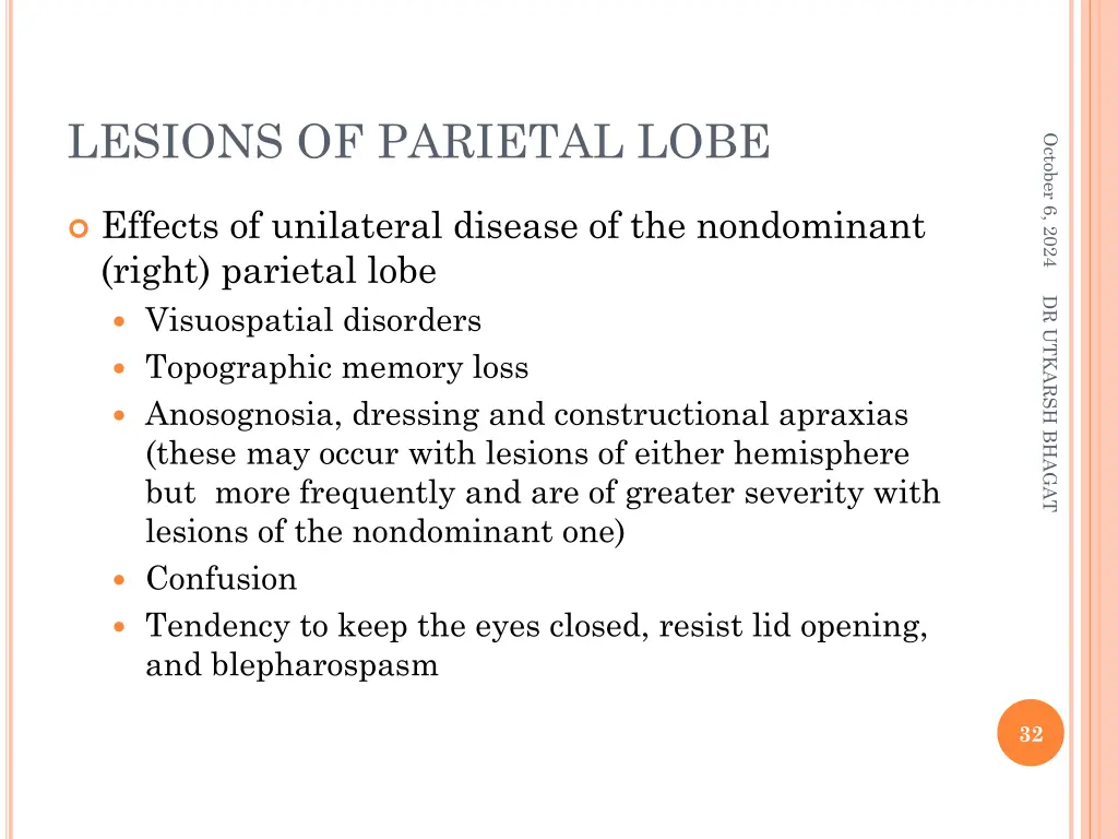 lesions of parietal lobe 6