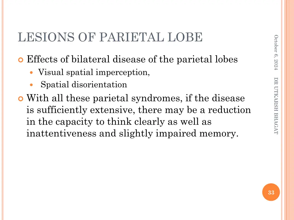 lesions of parietal lobe 7