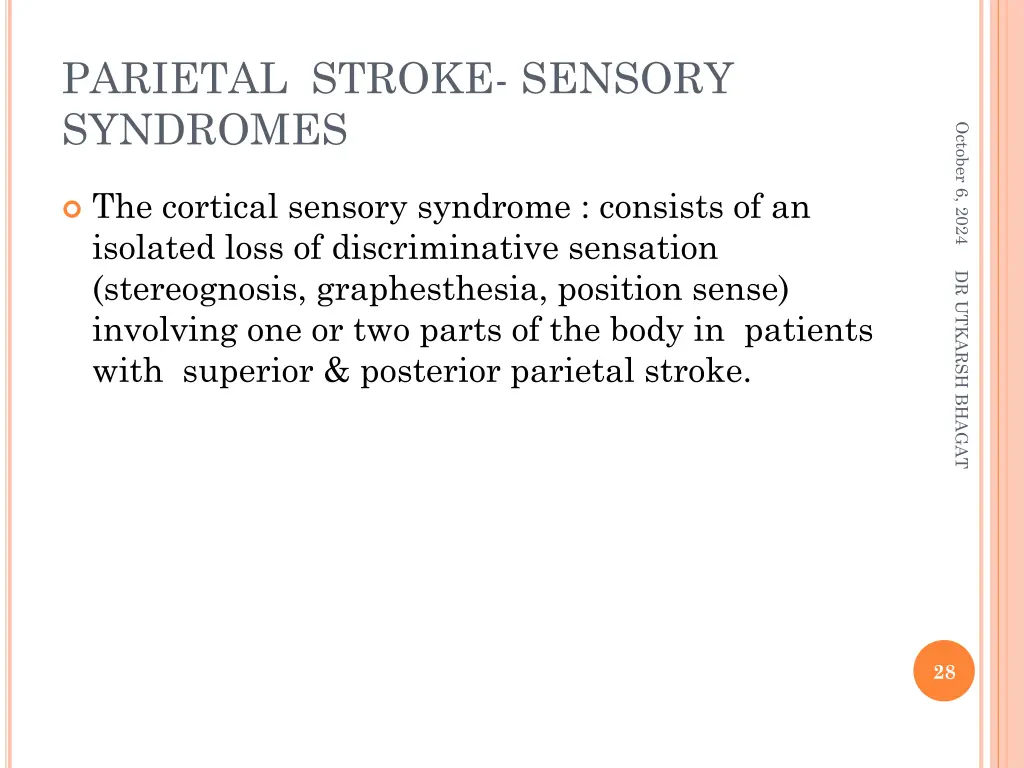 parietal stroke sensory syndromes 1