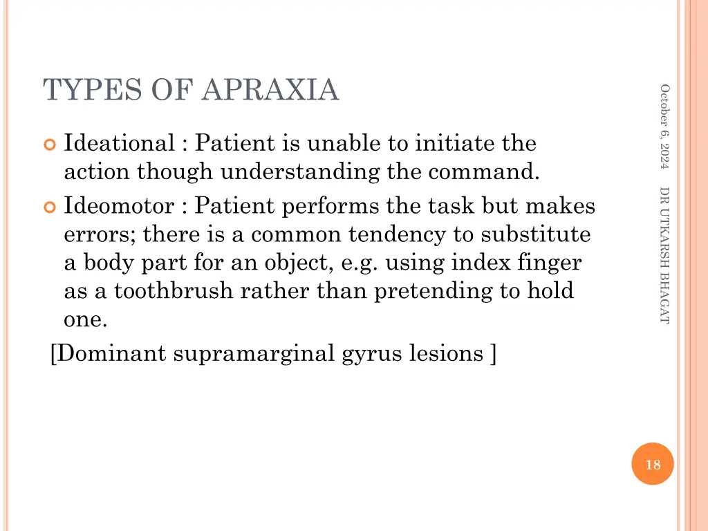 types of apraxia