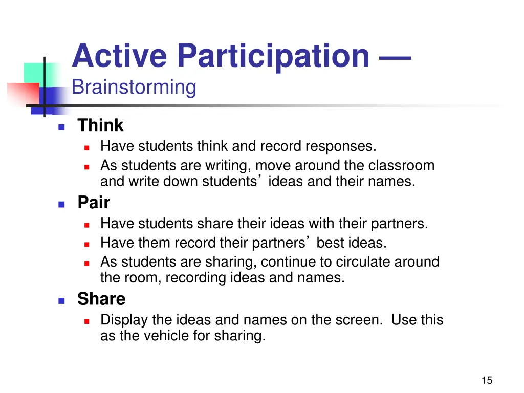 active participation brainstorming