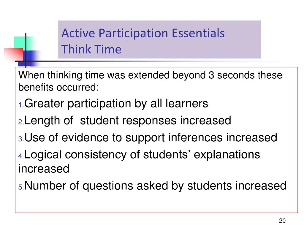 active participation essentials think time