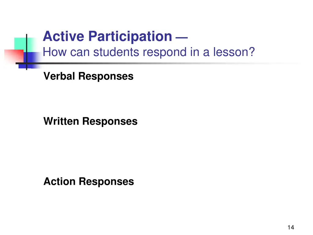 active participation how can students respond