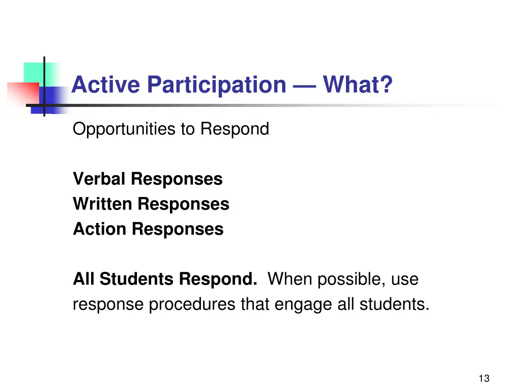 active participation what