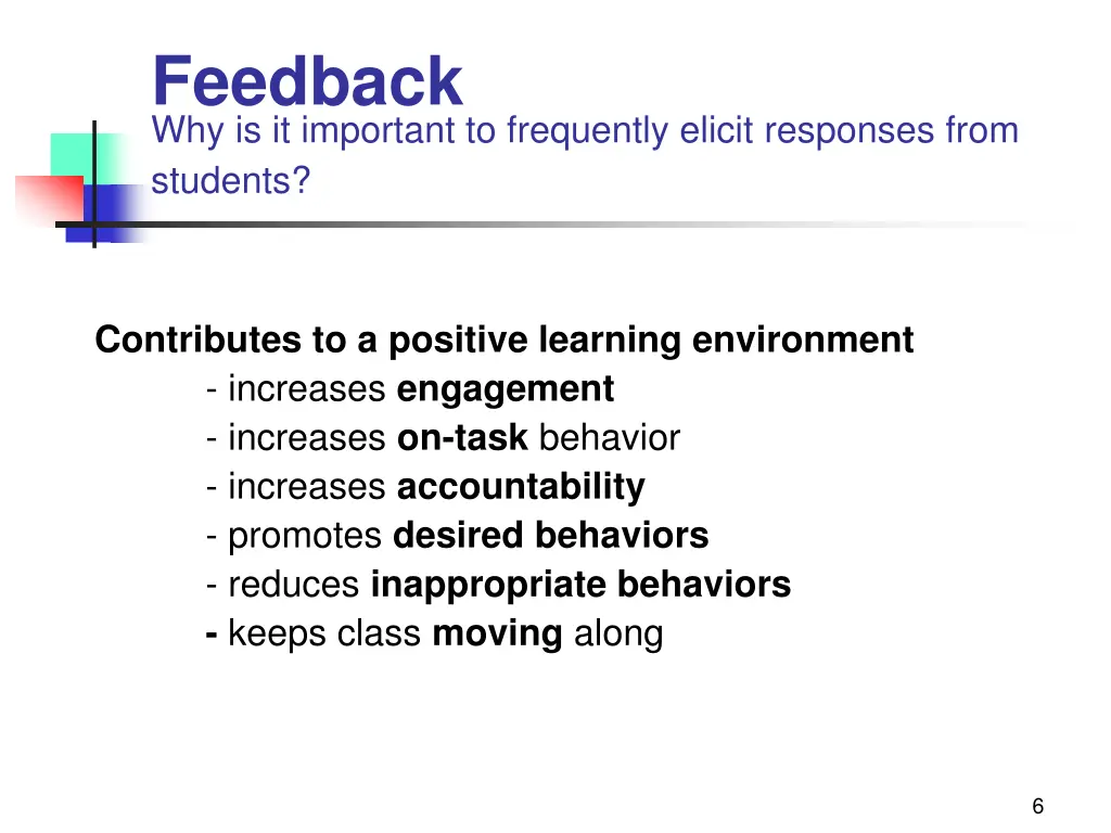 feedback why is it important to frequently elicit