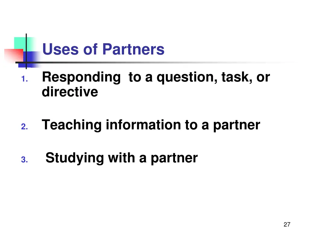 uses of partners