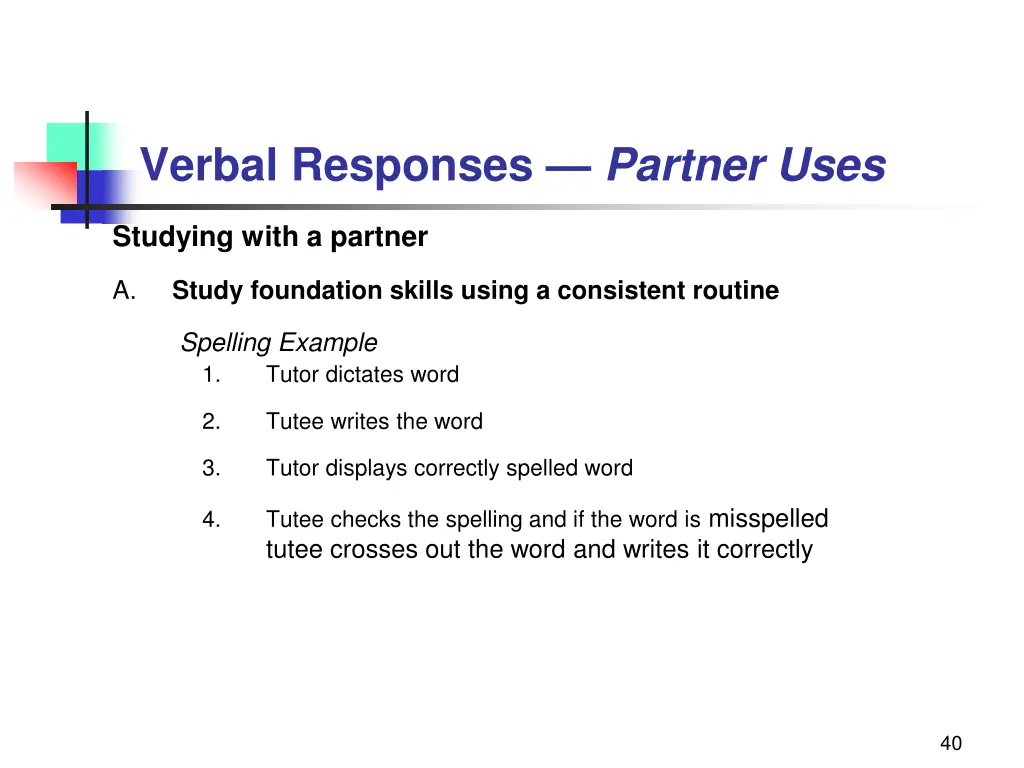 verbal responses partner uses 3