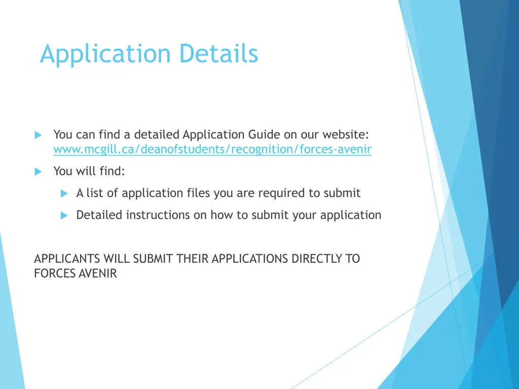 application details