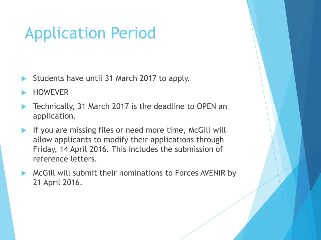 application period